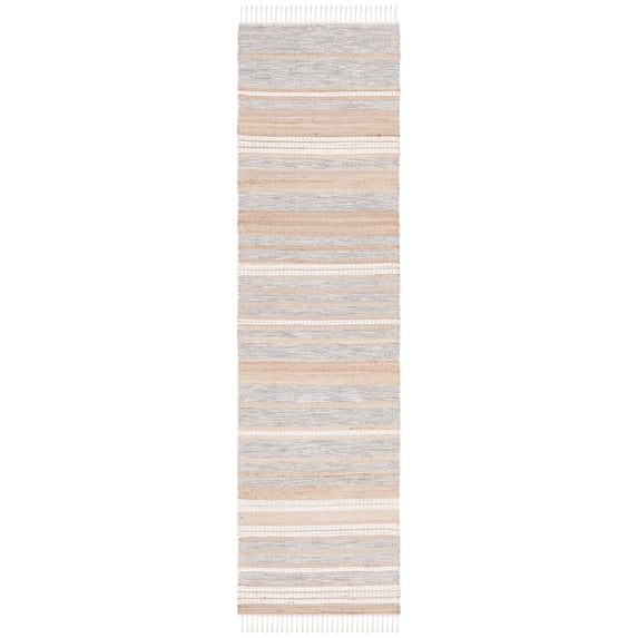 SAFAVIEH Kilim Kayla Striped Runner Rug, Natural/Grey, 2'3" x 8'