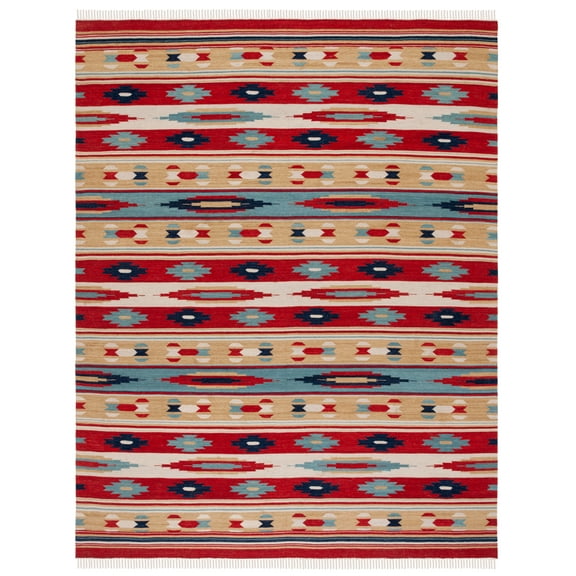 SAFAVIEH Kilim Kimberly Tribal Area Rug, Beige/Red, 8' x 10'