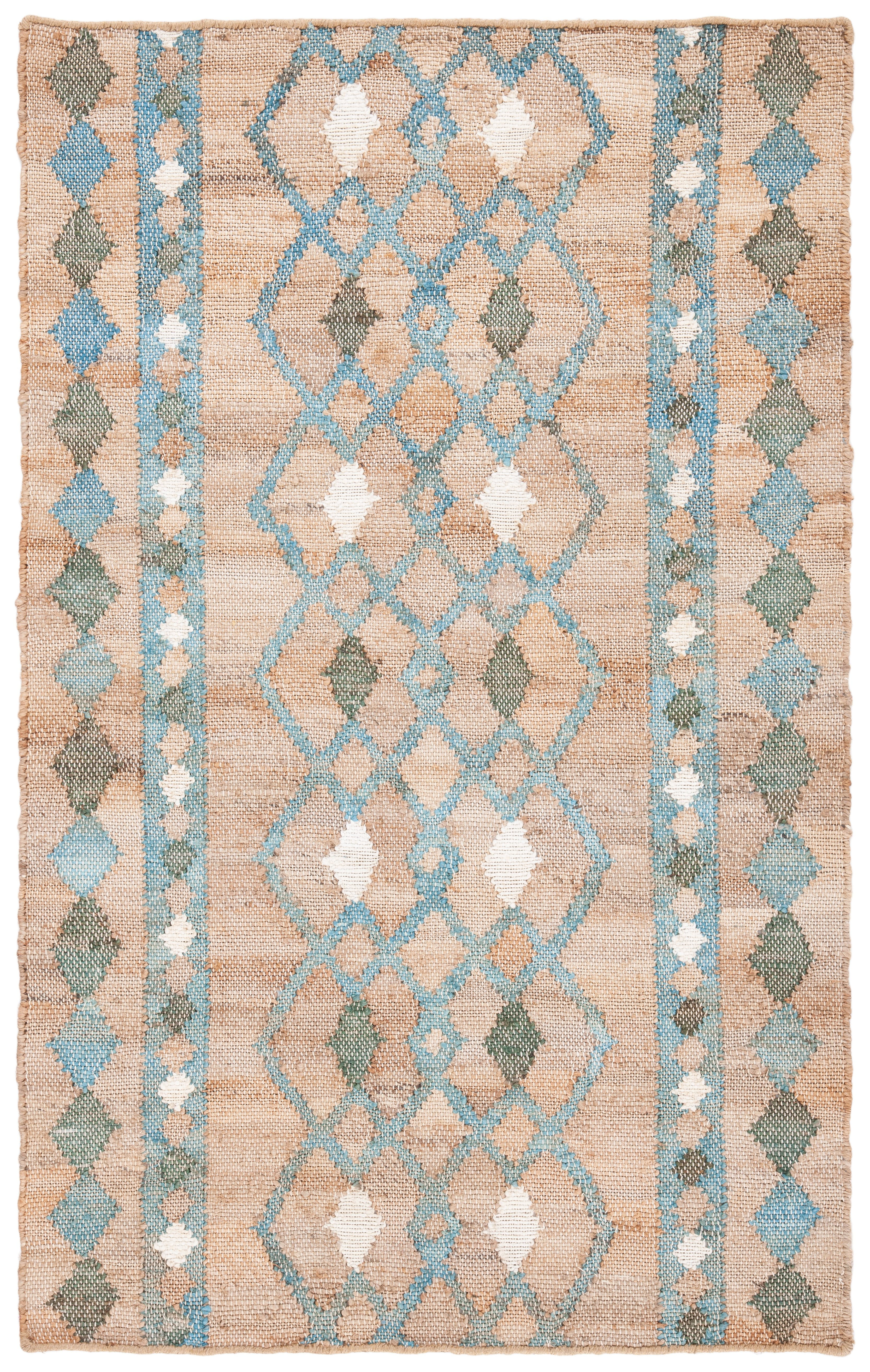 Handwoven Blue and Natural Tribal Kilim Area Rug, 3' x 5'