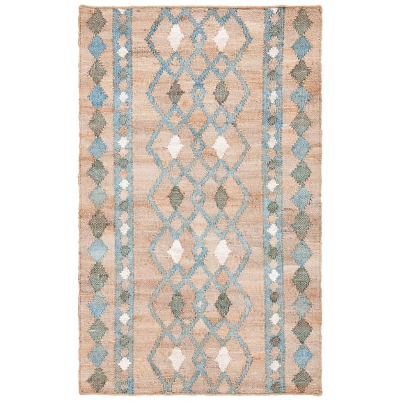 SAFAVIEH Kilim Kodey Tribal Area Rug, Natural/Blue, 4' x 6'
