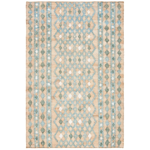 SAFAVIEH Kilim Kodey Tribal Area Rug, Natural/Blue, 6' x 9'