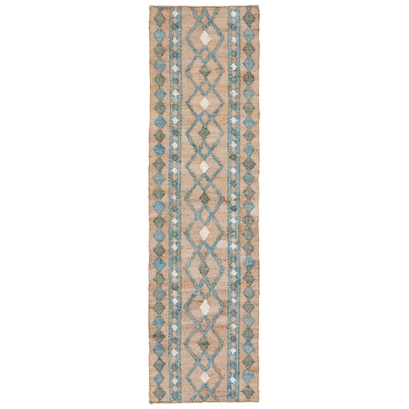 SAFAVIEH Kilim Kodey Tribal Runner Rug, Natural/Blue, 2'3" x 9'