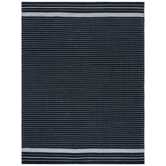 SAFAVIEH Kilim Ksenija Striped Cotton Area Rug, Black/Ivory, 9' x 12'