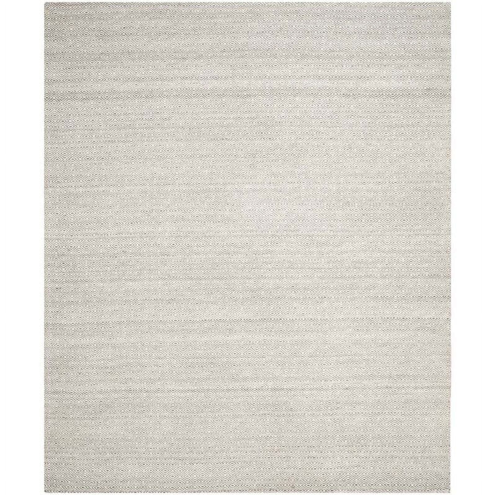 Ivory Geometric Wool 8' x 10' Handwoven Flatweave Area Rug