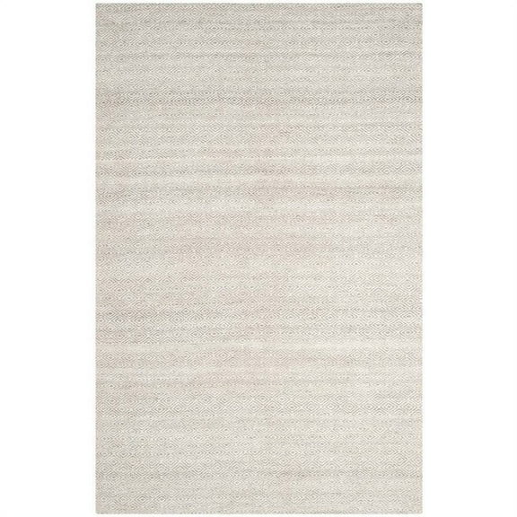 SAFAVIEH Kilim Lavern Geometric Diamonds Wool Area Rug, Ivory/Silver, 4' x 6'