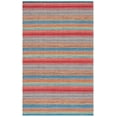 thumbnail image 1 of SAFAVIEH Kilim Leon Striped Cotton Area Rug, Blue/Red, 4' x 6', 1 of 9
