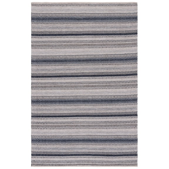 SAFAVIEH Kilim Leon Striped Cotton Area Rug, Grey/Black, 3' x 5'