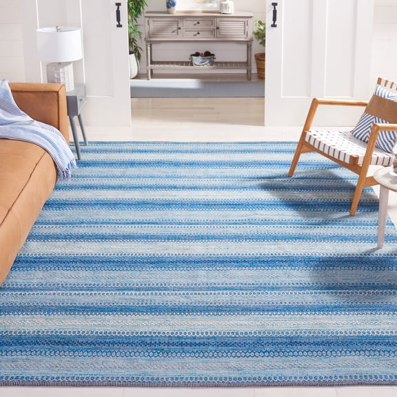 Safavieh Kilim Leon Striped Cotton Area Rug, Gray/Blue, 9' x 12'