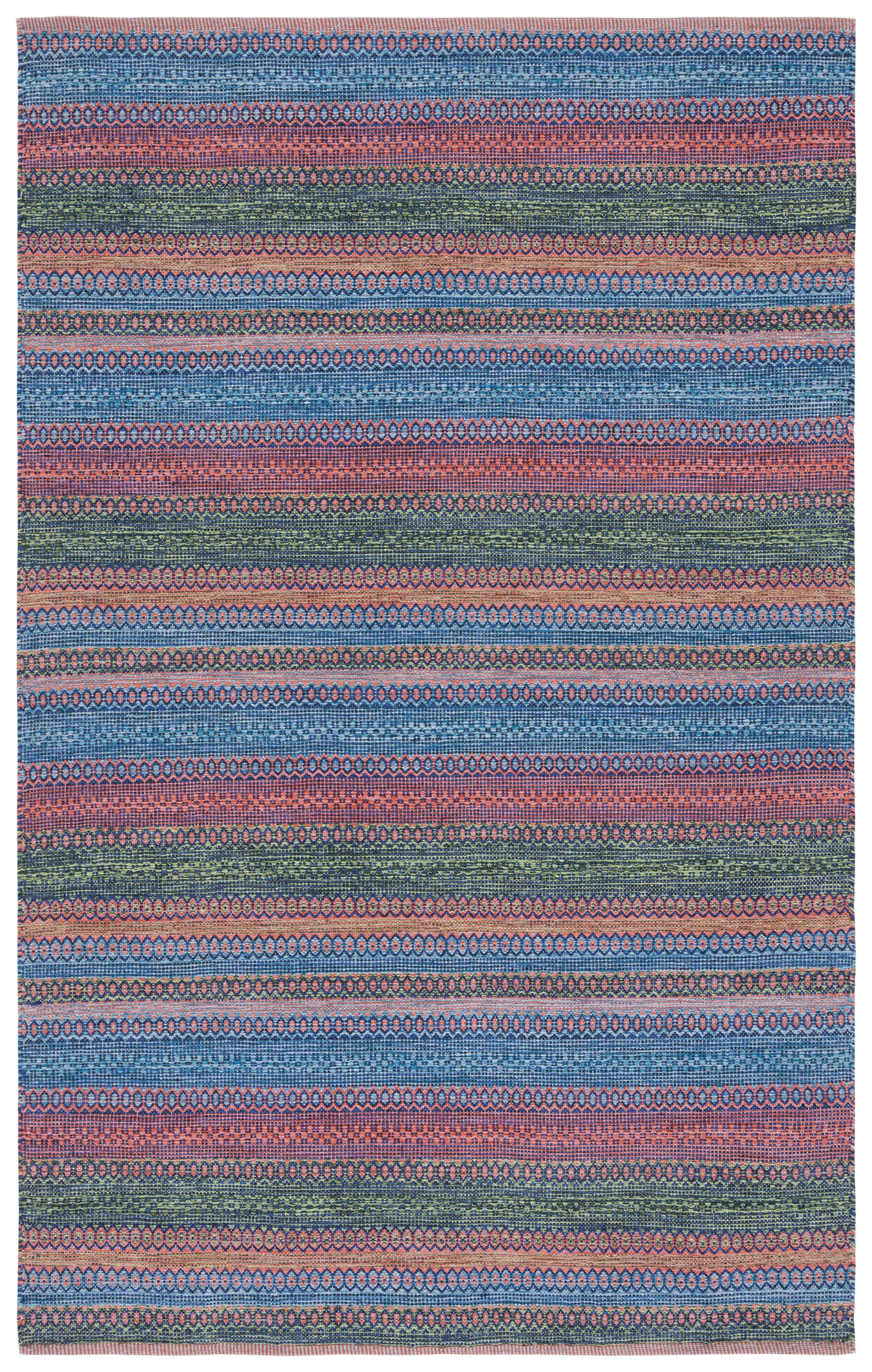 Handmade Black and Orange Wool Cotton Flat Woven Rug