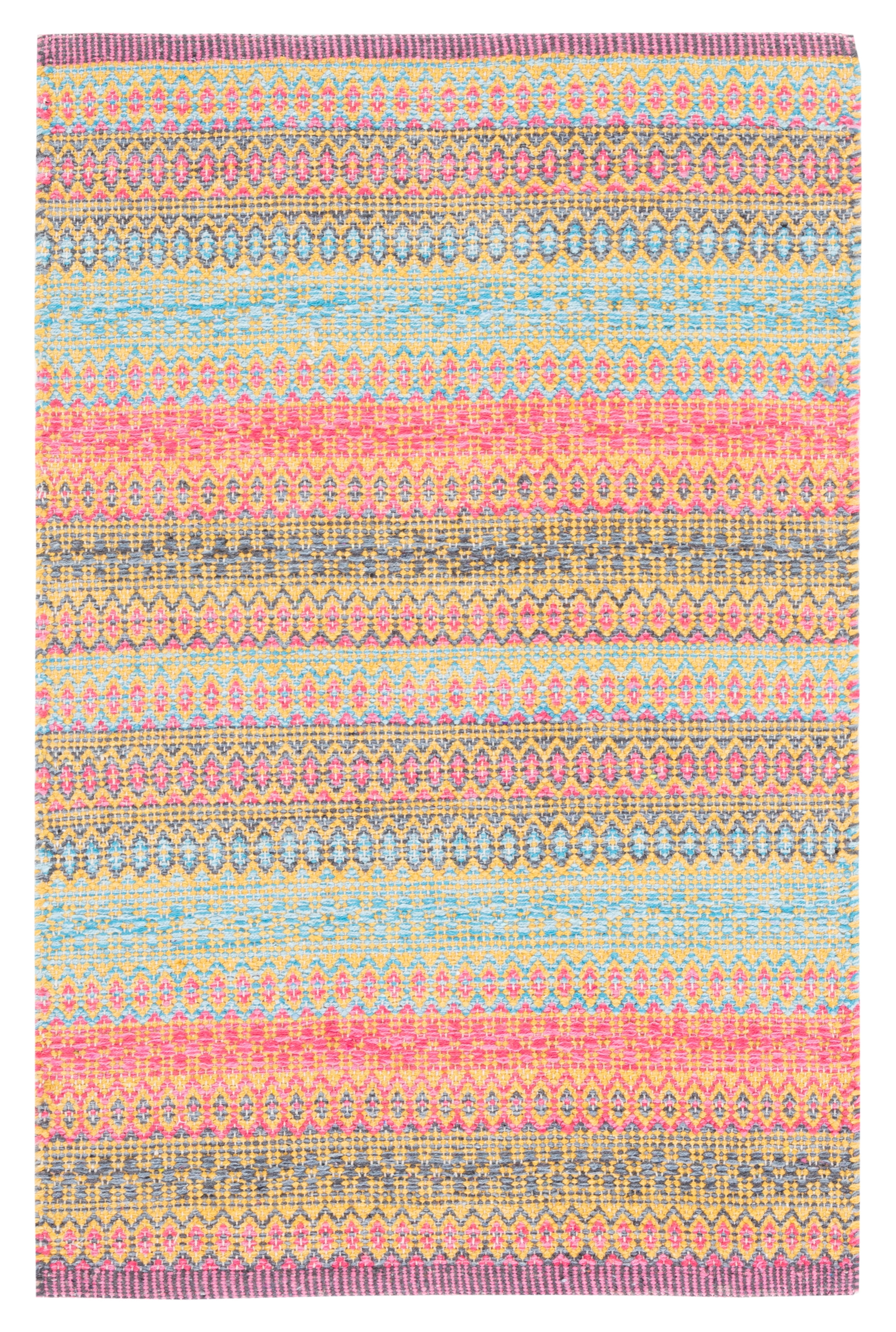 Handwoven Multicolor Cotton Flat Weave Area Rug