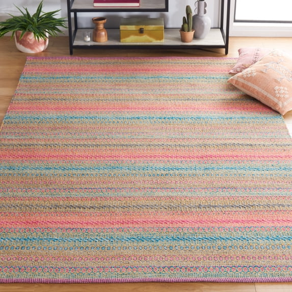 Safavieh Kilim Leon Striped Cotton Area Rug, Pink/Blue, 4' x 6'