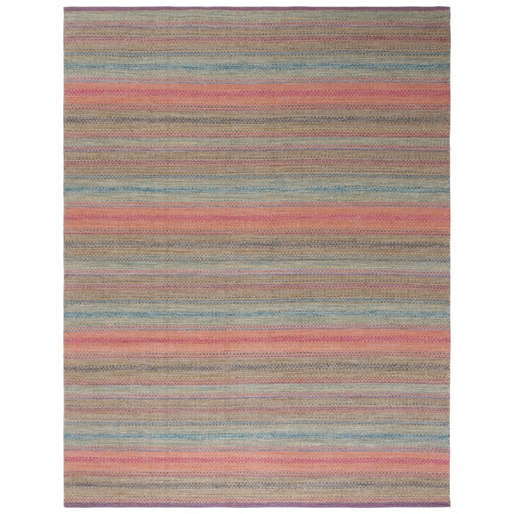 SAFAVIEH Kilim Leon Striped Cotton Area Rug, Pink/Blue, 8' x 10'