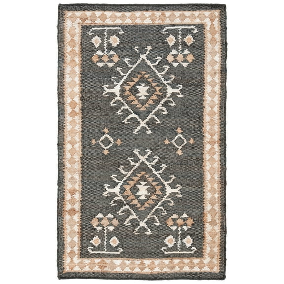 SAFAVIEH Kilim Lisette Tribal Area Rug, Black/Ivory, 2' x 3'