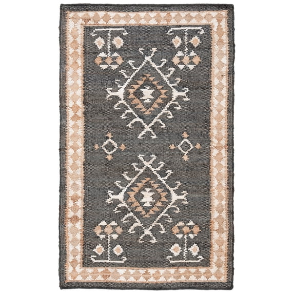 SAFAVIEH Kilim Lisette Tribal Area Rug, Black/Ivory, 3' x 5'