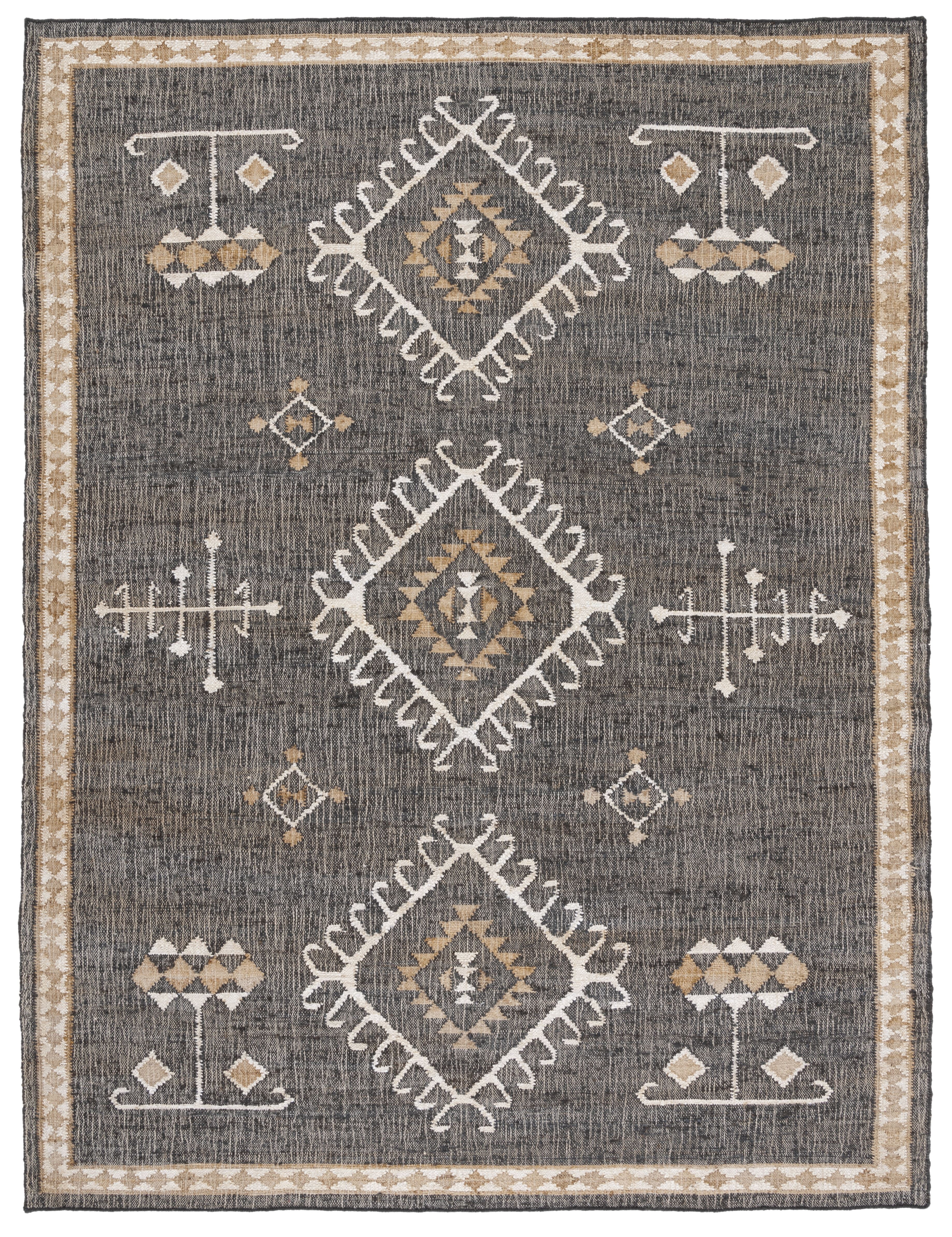 SAFAVIEH Kilim Lisette Tribal Area Rug, Black/Ivory, 9' x 12'