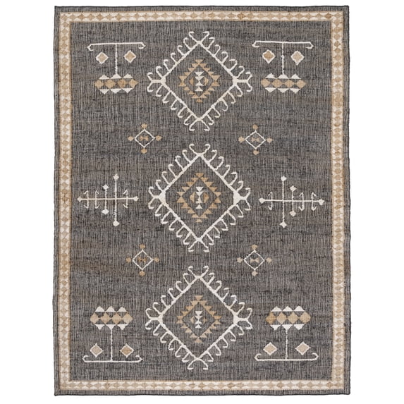 SAFAVIEH Kilim Lisette Tribal Area Rug, Black/Ivory, 9' x 12'