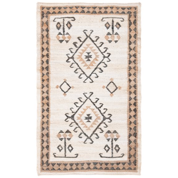 SAFAVIEH Kilim Lisette Tribal Area Rug, Ivory/Black, 2' x 3'