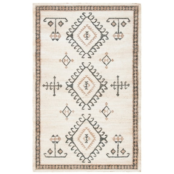 SAFAVIEH Kilim Lisette Tribal Area Rug, Ivory/Black, 5' x 8'