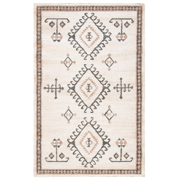 SAFAVIEH Kilim Lisette Tribal Area Rug, Ivory/Black, 6' x 9'