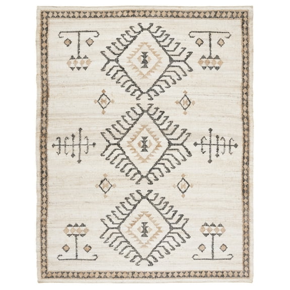 SAFAVIEH Kilim Lisette Tribal Area Rug, Ivory/Black, 8' x 10'