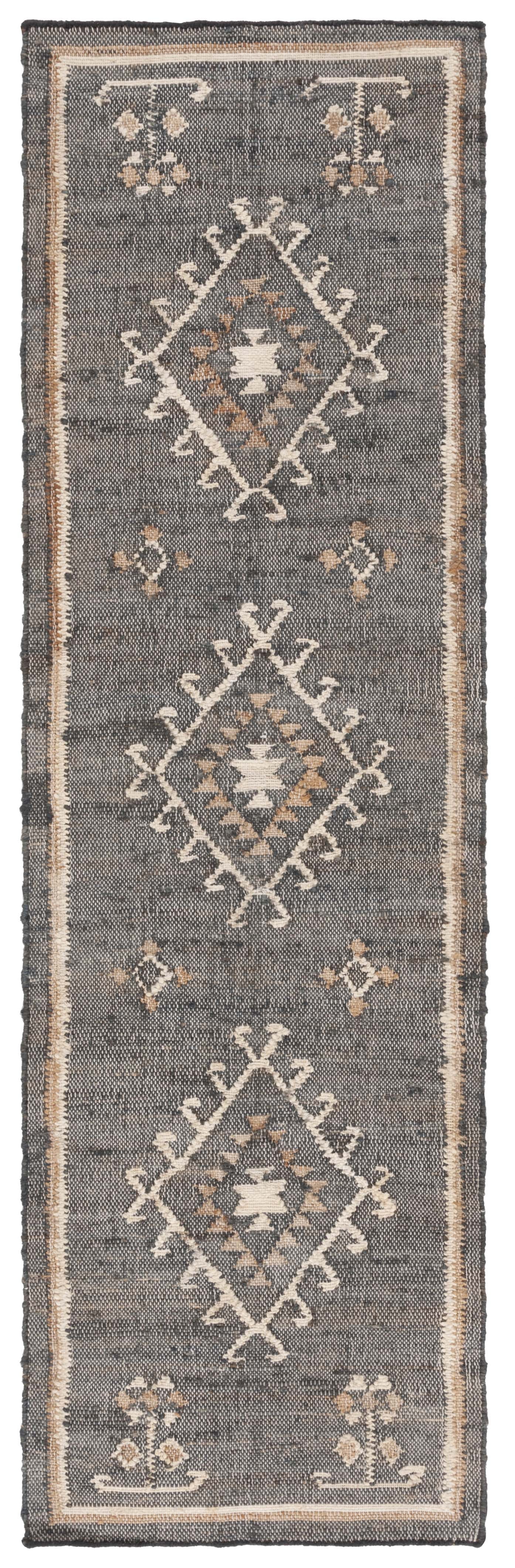 SAFAVIEH Kilim Lisette Tribal Runner Rug, Black/Ivory, 2'3" x 5 ...