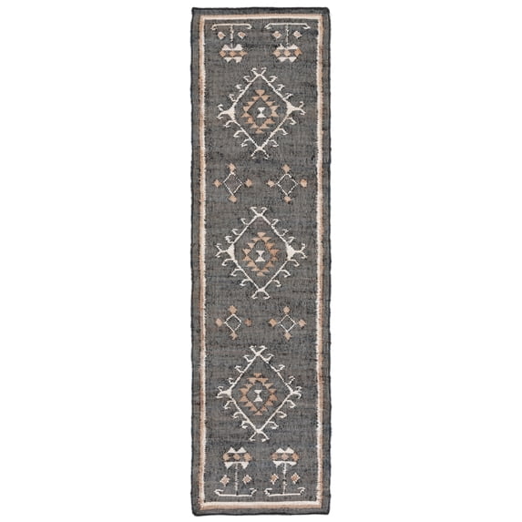 SAFAVIEH Kilim Lisette Tribal Runner Rug, Black/Ivory, 2'3" x 7'