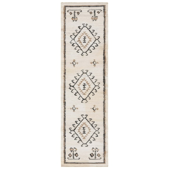 SAFAVIEH Kilim Lisette Tribal Runner Rug, Ivory/Black, 2'3" x 5'