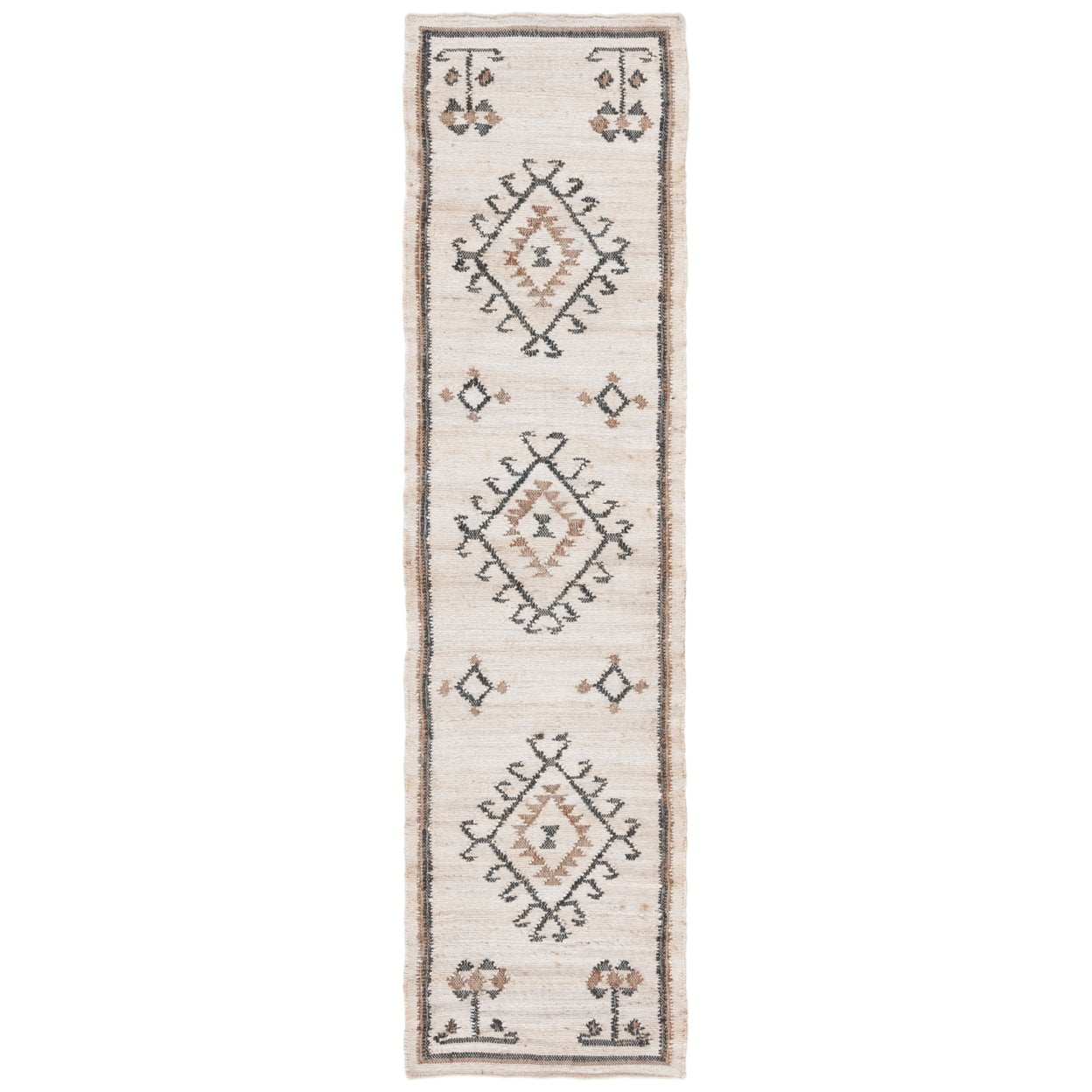 SAFAVIEH Kilim Lisette Tribal Runner Rug, Ivory/Black, 2'3" x 8'