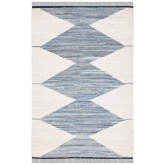 SAFAVIEH Kilim Lynette Diamond Area Rug, Ivory/Blue, 5' x 8'