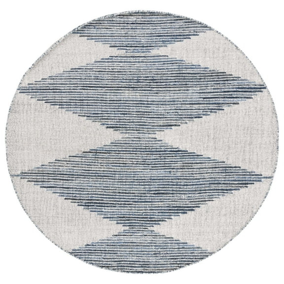 SAFAVIEH Kilim Lynette Diamond Area Rug, Ivory/Blue, 6' x 6' Round
