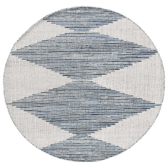 SAFAVIEH Kilim Lynette Diamond Area Rug, Ivory/Blue, 6' x 6' Round