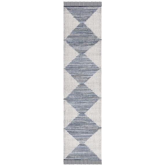 SAFAVIEH Kilim Lynette Diamond Runner Rug, Ivory/Blue, 2'3" x 9'