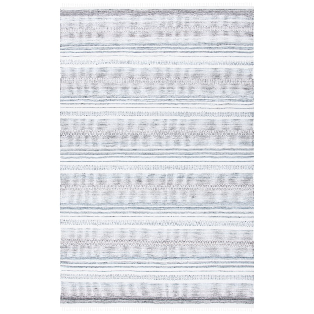 SAFAVIEH Kilim Malena Striped Polyester Area Rug, Ivory/Grey, 8' x 10'