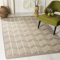 SAFAVIEH Kilim Manus Chevron Zigzag Wool Area Rug, Beige, 4' x 6'