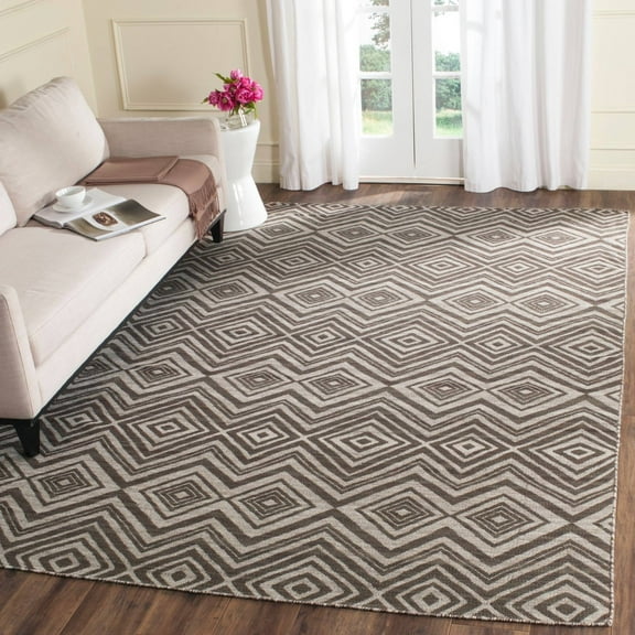 SAFAVIEH Kilim Marcas Geometric Wool Area Rug, Grey/Light Grey, 8' x 10'