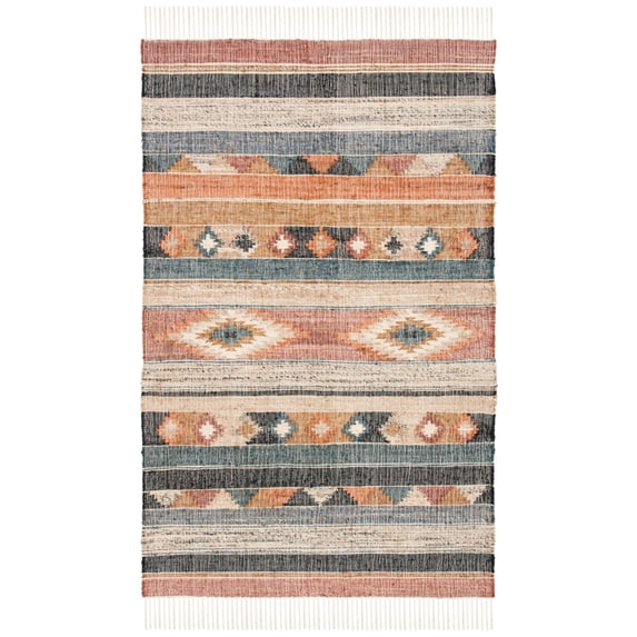 SAFAVIEH Kilim Marie Tribal Area Rug, Blue/Rust, 5' x 8'