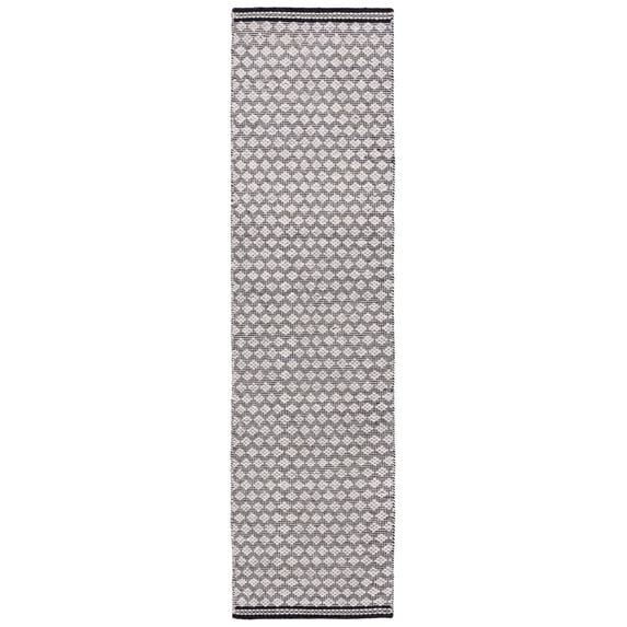 SAFAVIEH Kilim Mary Diamond Runner Rug, Black/Ivory, 2'3" x 9'