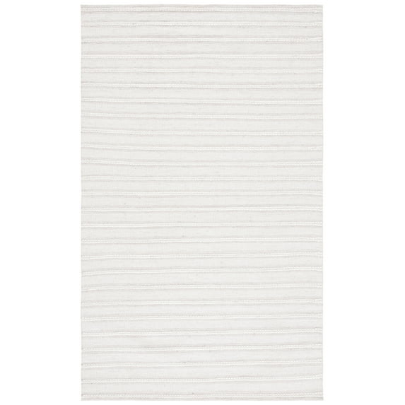 SAFAVIEH Kilim Mayra Striped Polyester Area Rug, Light Grey/Ivory, 3' x 5'