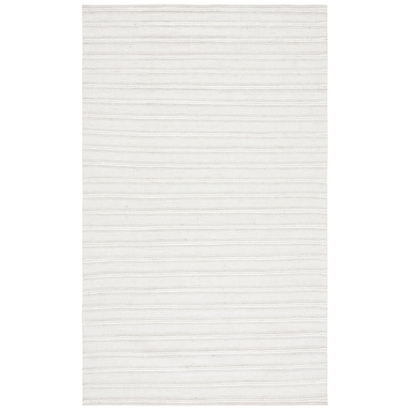 SAFAVIEH Kilim Mayra Striped Polyester Area Rug, Light Grey/Ivory, 3' x 5'