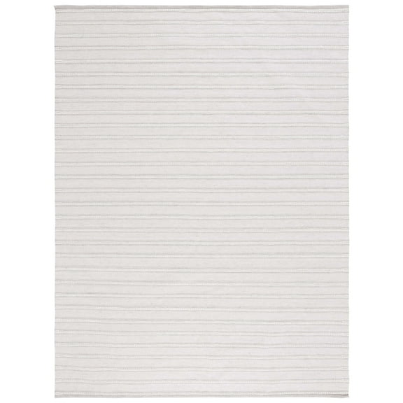 SAFAVIEH Kilim Mayra Striped Polyester Area Rug, Light Grey/Ivory, 8' x 10'