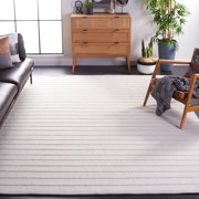 Safavieh Kilim Mayra Striped Polyester Area Rug, Light Gray/Ivory, 8' x 10'