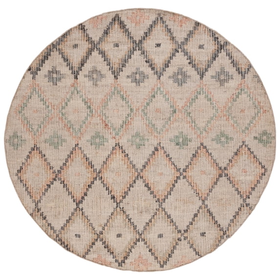 SAFAVIEH Kilim Mendoza Geometric Area Rug, Beige/Gold, 9' x 9' Round