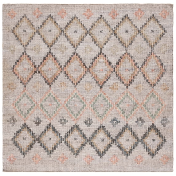 SAFAVIEH Kilim Mendoza Geometric Area Rug, Beige/Gold, 9' x 9' Square