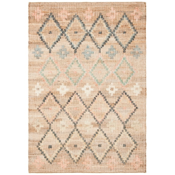 SAFAVIEH Kilim Mendoza Geometric Area Rug, Natural/Blue, 3' x 5'