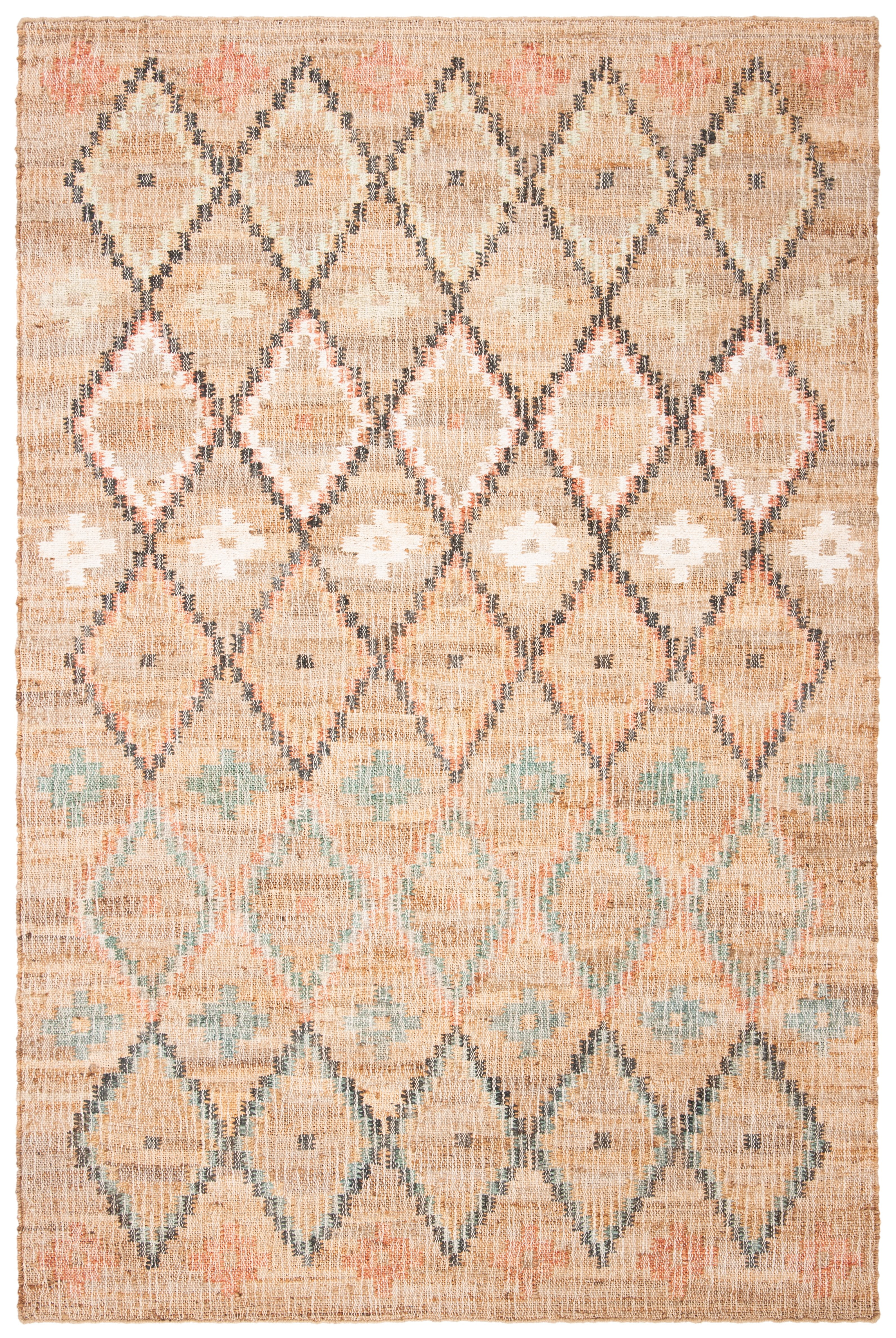 Bohemian Blue Geometric Handwoven Cotton Area Rug 6' x 9'