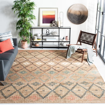 Safavieh Kilim Mendoza Geometric Area Rug, Natural/Blue, 7' x 7' Square