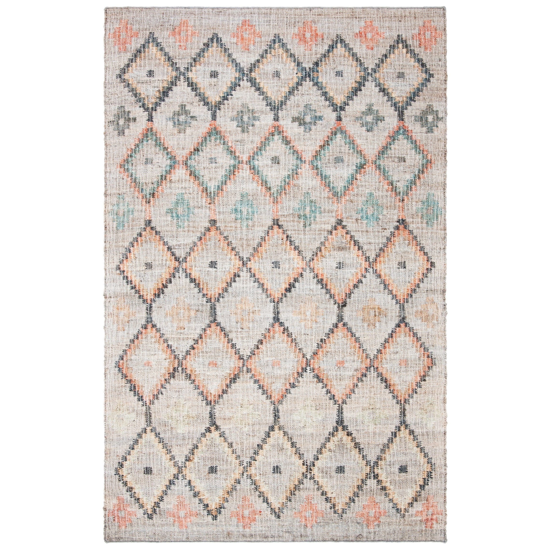 SAFAVIEH Kilim Mendoza Geometric Floral Area Rug, Beige/Gold, 4' x 6'