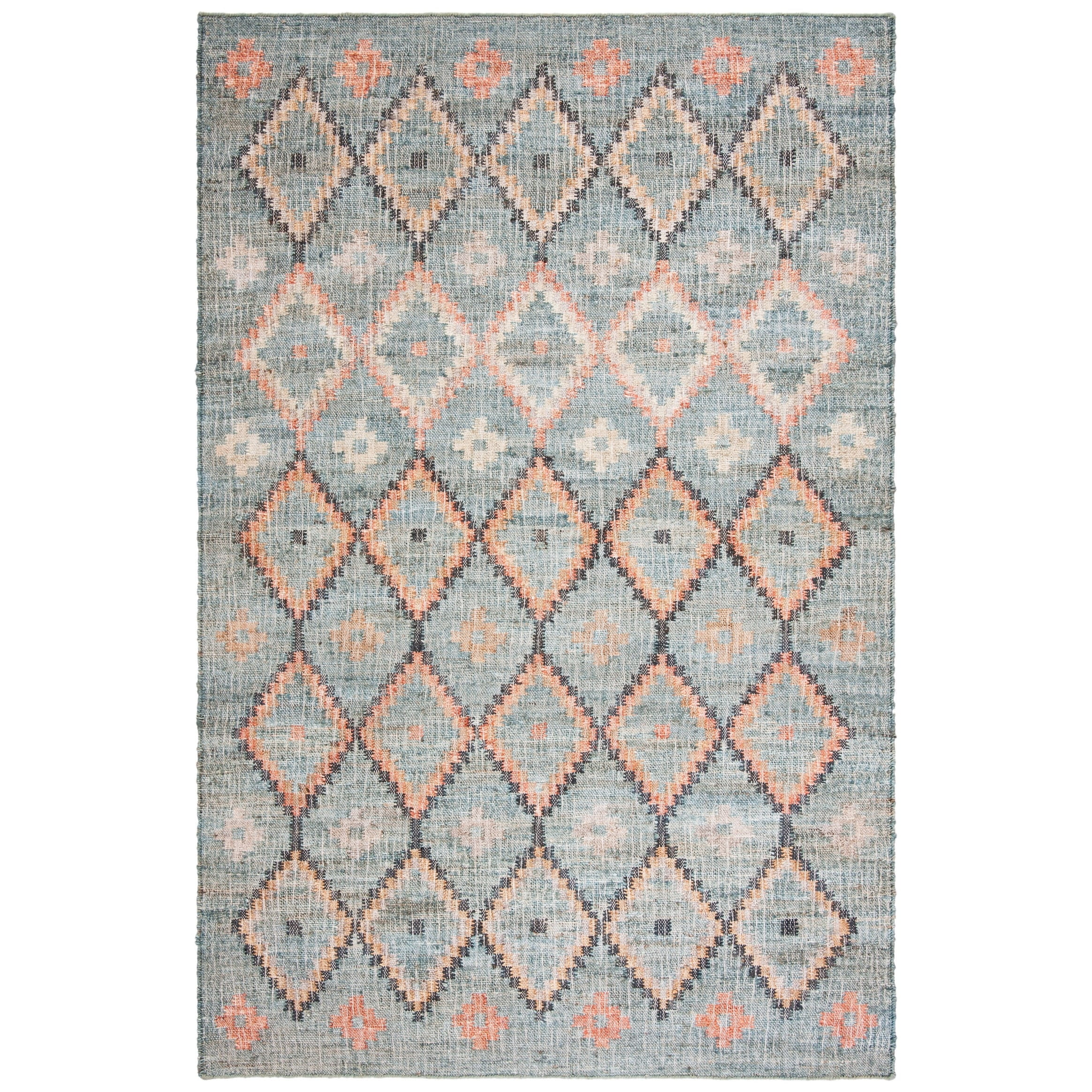 Charcoal and Gold Handwoven Wool Kilim Area Rug, 4' x 6'