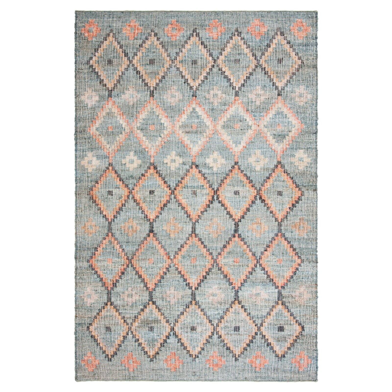 Charcoal and Gold Handwoven Wool Kilim Area Rug, 4' x 6'