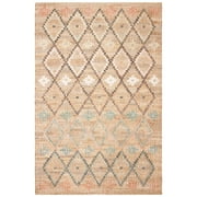 SAFAVIEH Kilim Mendoza Geometric Floral Area Rug, Natural/Blue, 5' x 8'